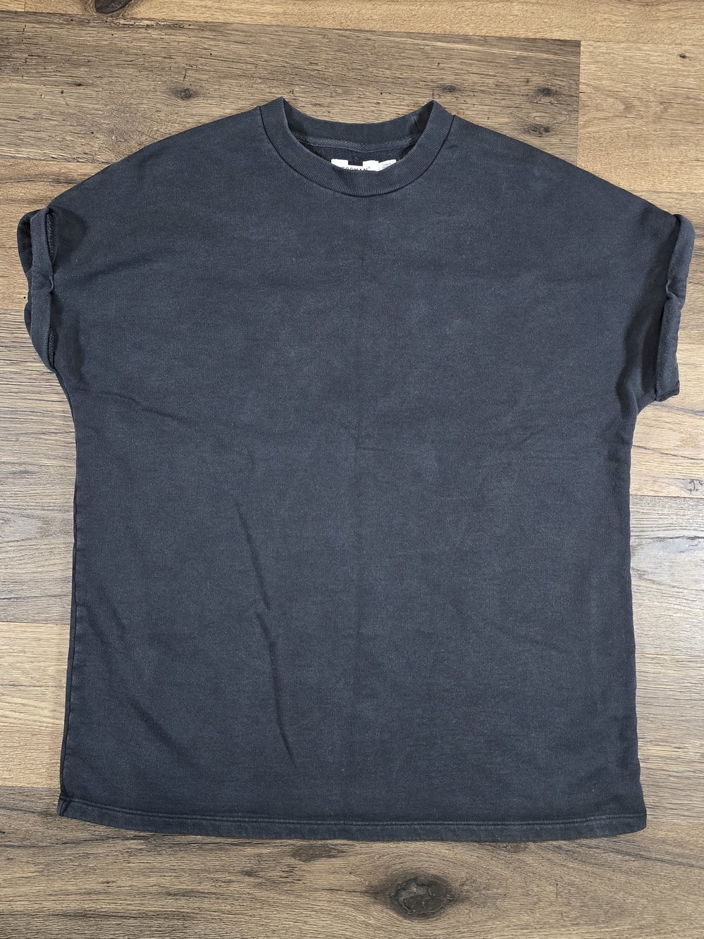 Topman Short Sleeve Crew Tee in Charcoal Black